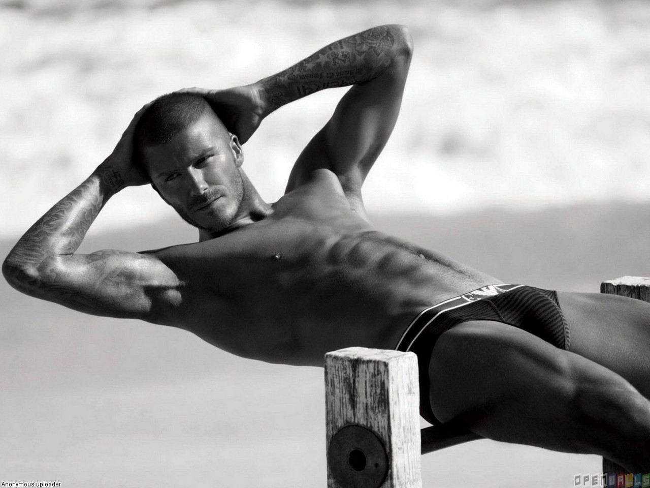 David Beckham modeling naked