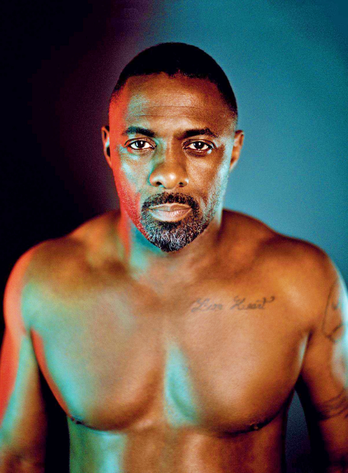 Topless Idris Elba