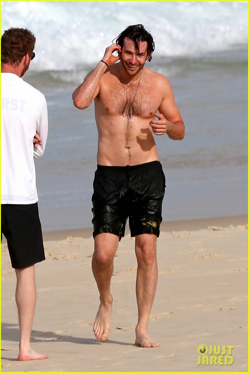*EXCLUSIVE* Bradley Cooper shows off his beach body in Rio
