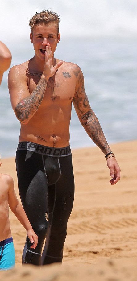 Justin Bieber on the beach