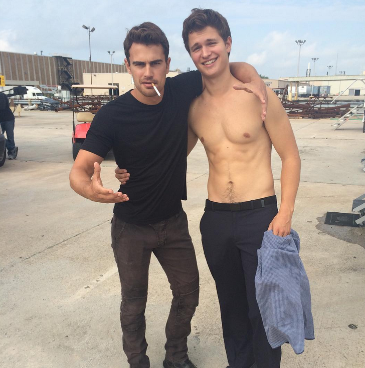 Theo James Posing Shirtless And Looking Good