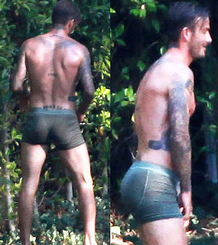 Famous David Beckham nude butt